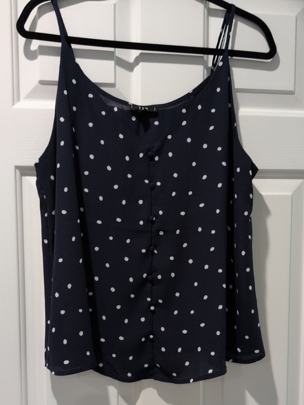 Navy Polka Dot Tank Top